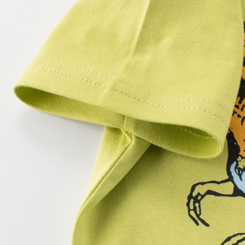 27Kids Kidsren's Clothing Kidsren's Short-Sleeved T-Shirt Summer Boys' Cartoon Dinosaur Tops Baby Pure Cotton Half-Sleeved Clothes