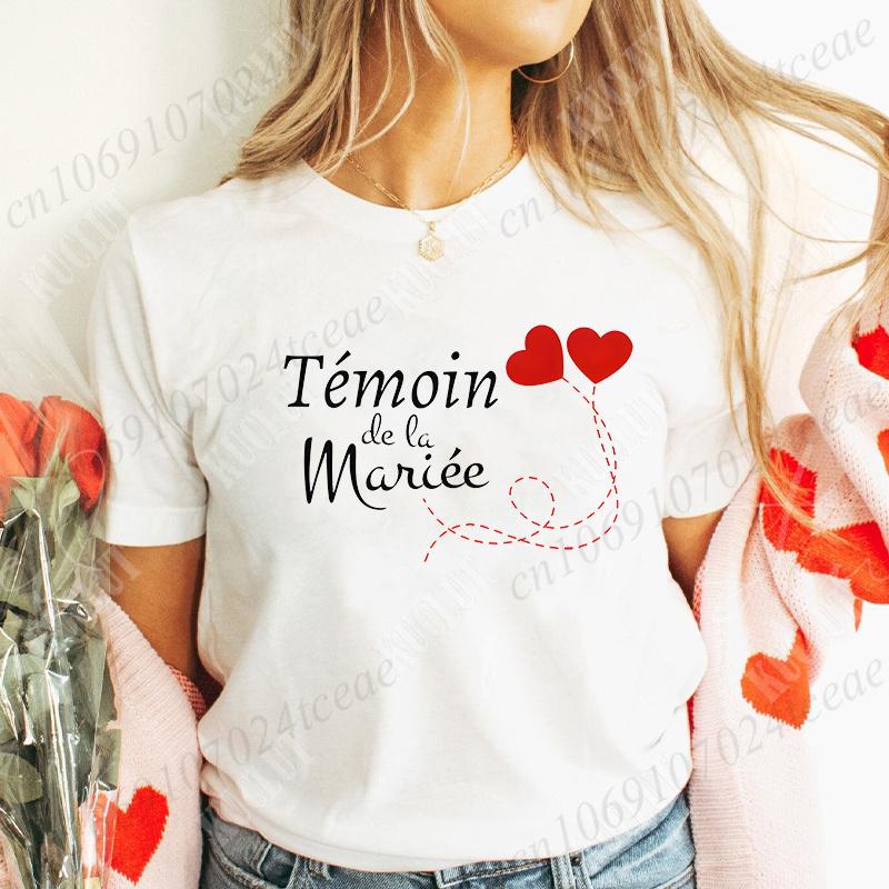 Bachelorette Hen Party Evjf Future Team Bride T-Shirt French Women Short Sleeved Tees Graphic Tops Bridal Shower Wedding Clothes