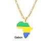 Collar con Mapa de Esmalte Africano: Colgante Geométrico de Acero de Titanio, Joyería Estilo 2022.