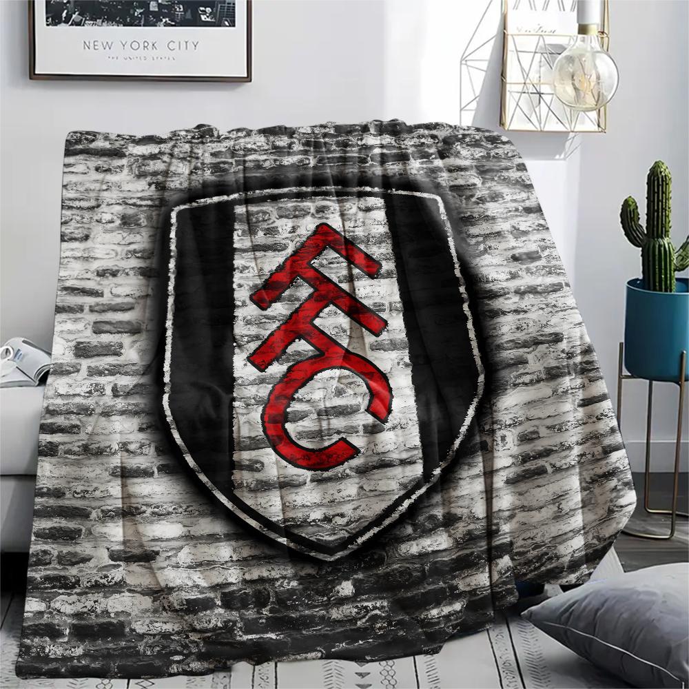 Fulham FC Pattern Flannel Blanket, High Quality Comfortable for All Seasons, Home Decor, Warmth and Comfort, Perfect for Gifts.