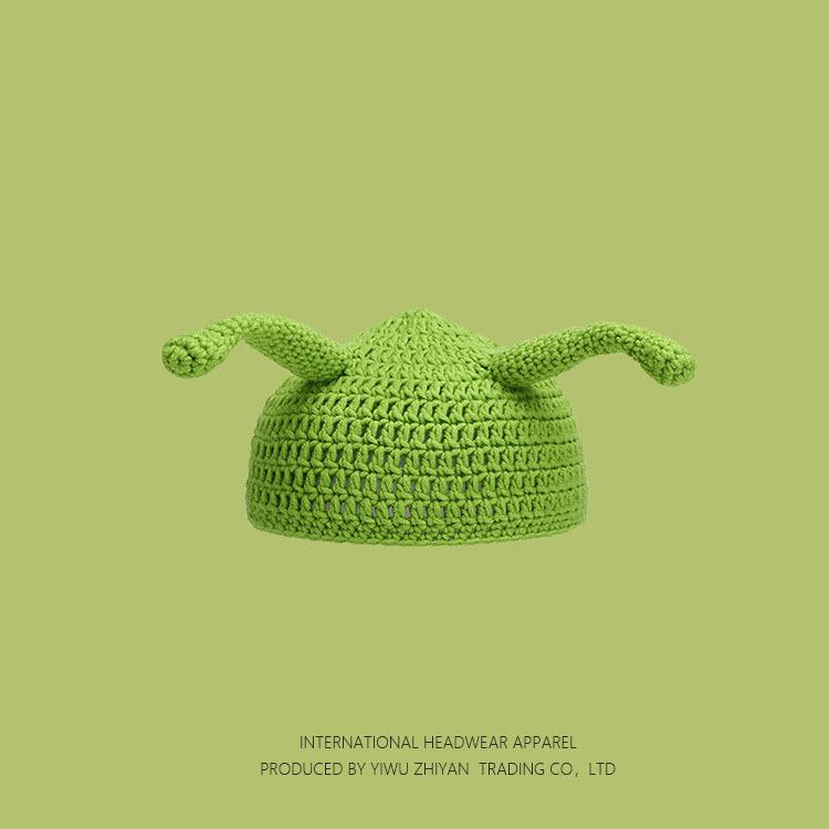 Ruffian Baby Monster Shrek Knitted Pullover Autumn and Winter Devil Long Braid Cartoon Handmade Wool Hat Tide