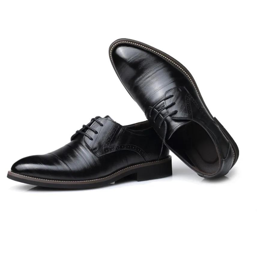 Men Leather Shoes Casual Shoes High Quality Luxury Business Formal Wear Versatile Wedding Men Leather Shoes Large Size