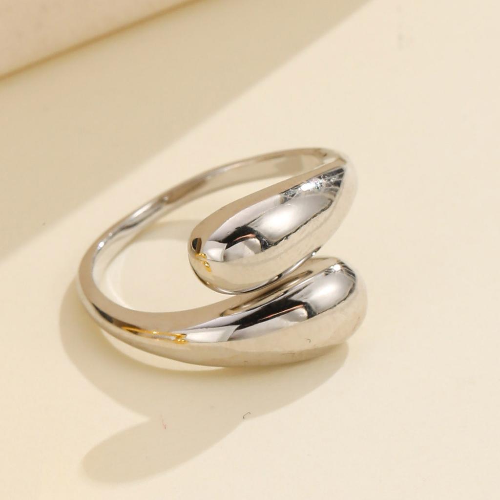 Stainless Steel Simple Smooth Metal Heart Rings For Women Men Y2K Trendy Open Ring Korean Elegant Party Jewelry Couple Gifts