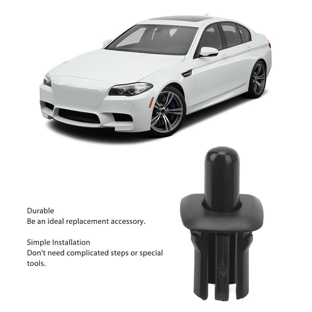 Black Car Door Lock Pin Trim, Door Lock Knob Cover Trim, Compatible with 550i 550iX 535i 535iX 528i 528iX M5 5, Enhance Interior Appearance