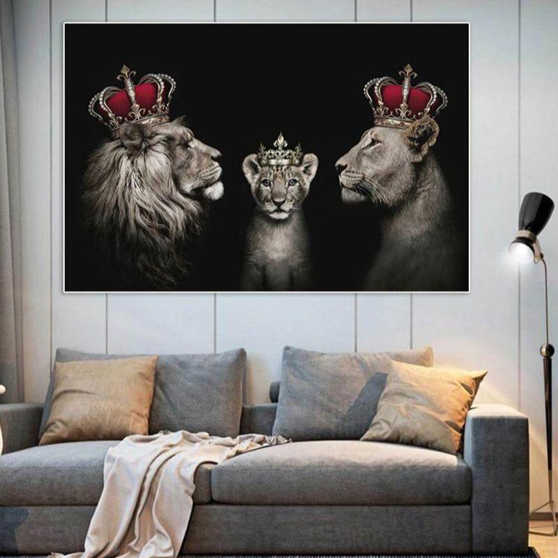 Abstract Animal Lion Canvas Poster Printing Modern Painting Wall Art Picture for Living Room Home Decoration Gift Cuadros
