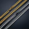 Punk Fashion Cuban Link Chain Necklaces Male Gold Color Stainless Steel Heavy Long Choker Chains For Men Vintage Jewelry Gift