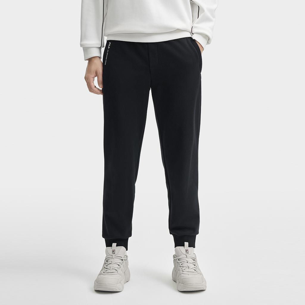 New FILA Knitted Sweatpants Men's Jet Black F11M449601FBK