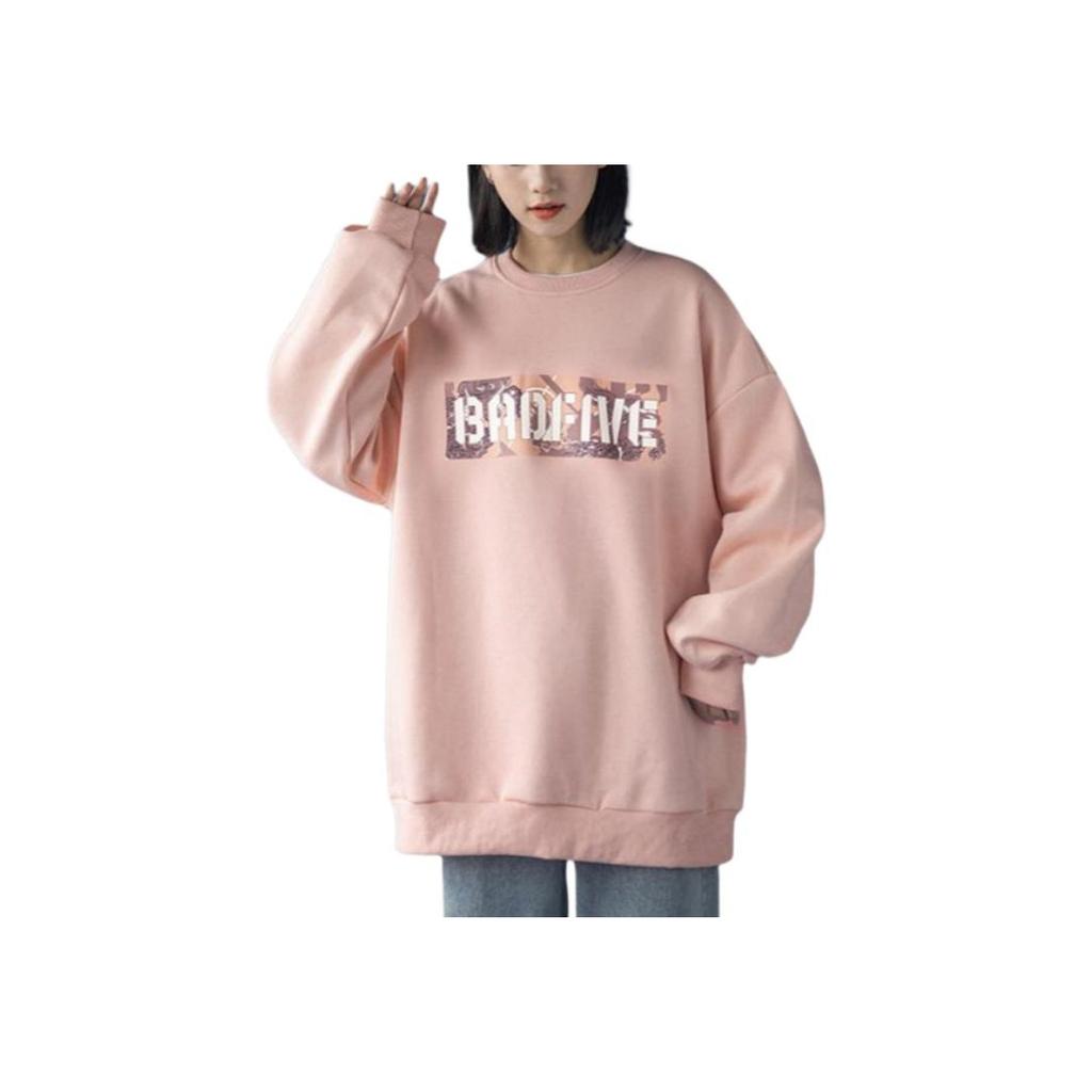 Li-Ning Casual Fleece Crew Neck Sweatshirt Unisex Tops Pink AWDRB91-2
