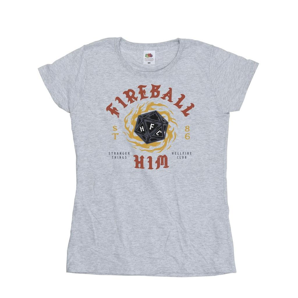Netflix Womens/Ladies Stranger Things Fireball Dice 86 Cotton T-Shirt