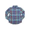 Polo Kids SS23 Plaid Color Block Button-Down Long Sleeve Shirt Kids Shirts Blue 323862260-018