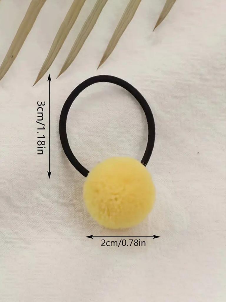 20 Stück Bunte Niedliche Fellkugel Elastische Haargummis Kleine Kugel Haargummis Haarbänder Kopfschmuck Outdoor Dekorative Haaraccessoires Für