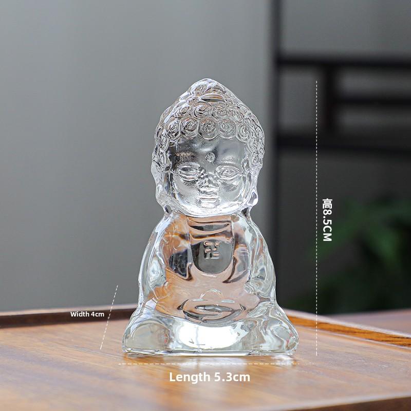 

Древний глазурованный маленький монах чайный питомец креативное украшение матовое дзен стекло Татхагата маленькая статуэтка Будды набор для чая кунг-фу чайная церемония