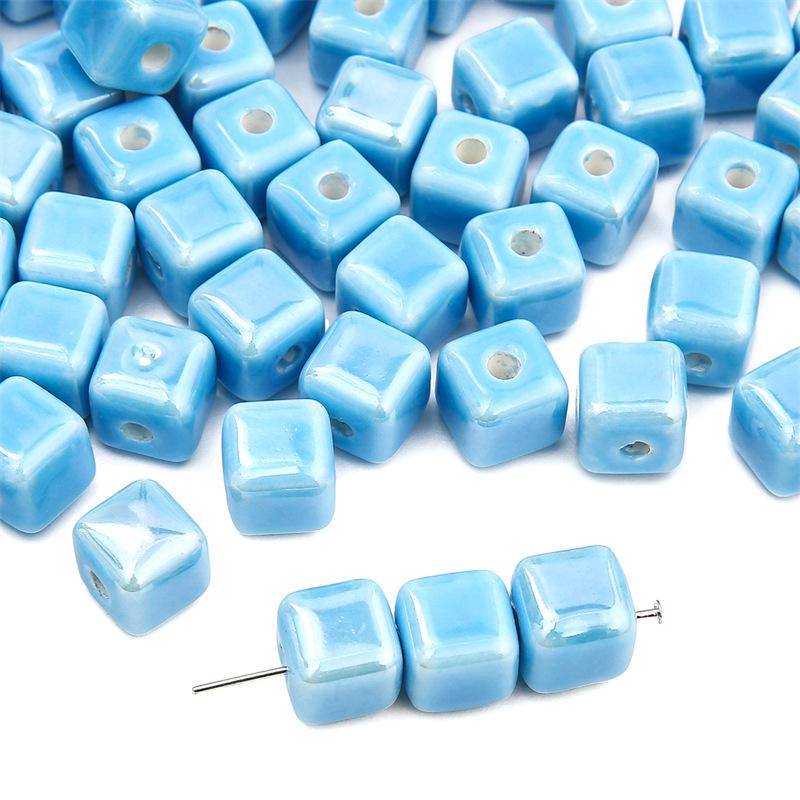 Five-Petal Flower Ceramic Beads for DIY Jewelry Making