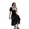 Plus Size Women's Slimming French Design Waist-Hugging Dress for Summer and Autumn