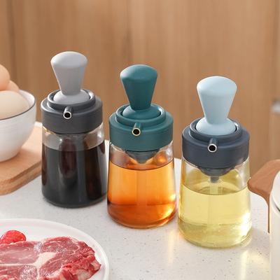 2 in 1 Tragbare Silikonölflasche mit Pinsel Grillölpinsel Flüssigöl Gebäck Küche Backen BBQ-Werkzeug Küchenwerkzeuge für BBQ