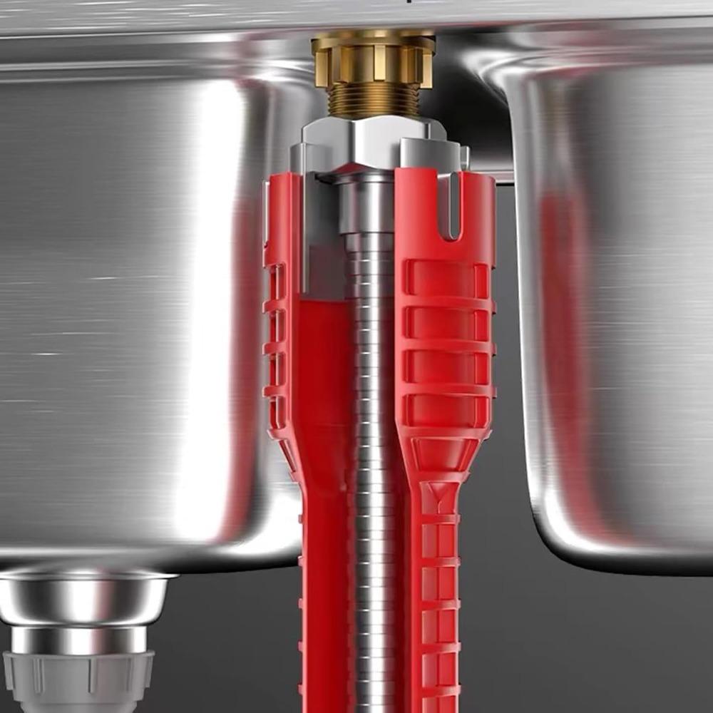5/8 In 1 Multifunctional Sink Faucet Wrench Bathroom Anti-Slip Double Head Wrench Water Heater Plumbing Universal Repair Tool