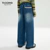 Jean large doublé polaire pour fille Tao Town: Pantalon ample à jambes droites tendance pour l'automne/hiver