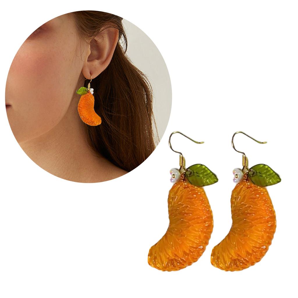 Fashionable Orange Shaped Dangle Earrings for Women High Polish Alloy with Sturdy Designs Posts Jewelry Accessory