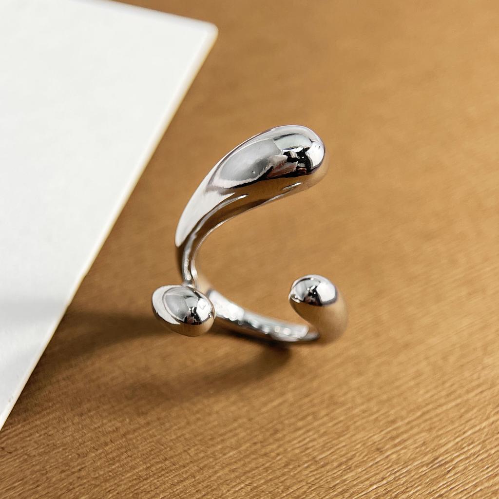 925 Sterling Silver Rings for Women Couple Minimalist Handmade Simple Big Line Ring Fine Jewelry Gift Prevent Allergy