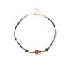 Fair Island Style Ethnic Style Coffee Color Beaded Necklace Minimalist Style Women'S Niche Retro Collarbone Chain