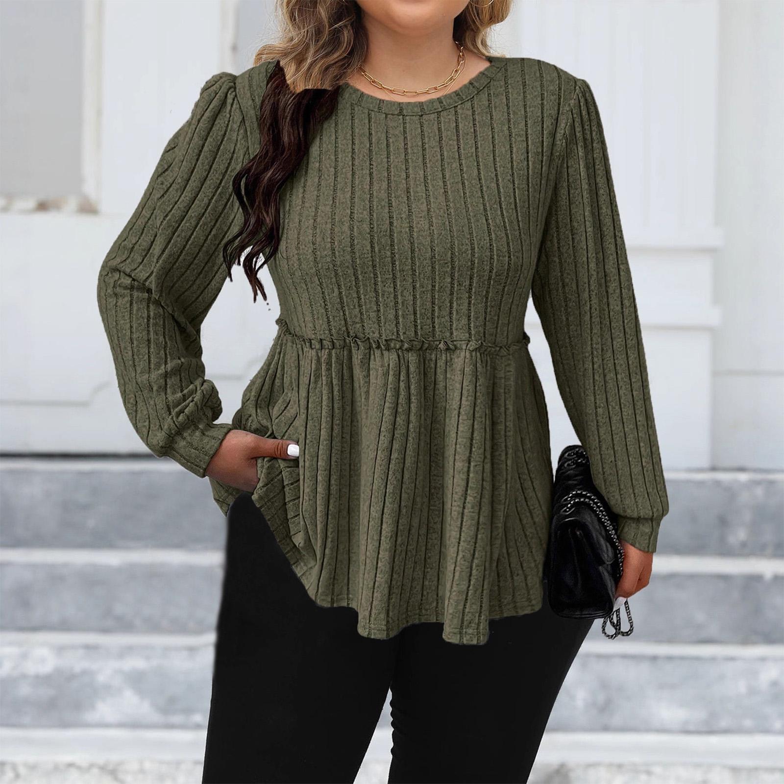 Women s Casual  Scrub Loose Round Neck Large Size T-shirt Top XXL
