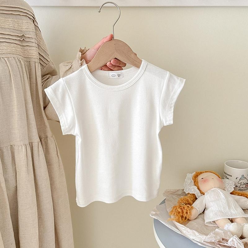 Summer Girls T-shirt Light and Thin Stripe Short Sleeved Shirt for Boys Slimming Casual Top for Children's Clothing
