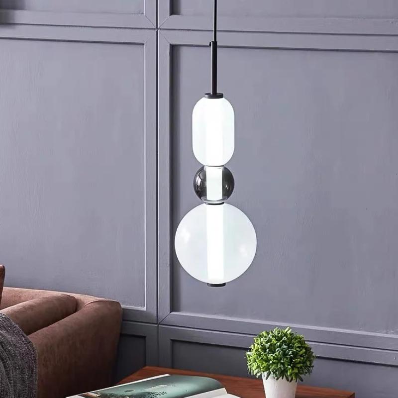 European Modern New LED Candy Glass Chandelier Living Room Dining Room Bedroom Bedside Decorative Atmosphere Lighting