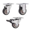 1PC silent universal wheel, furniture small pulley TPR soft rubber with brake casters