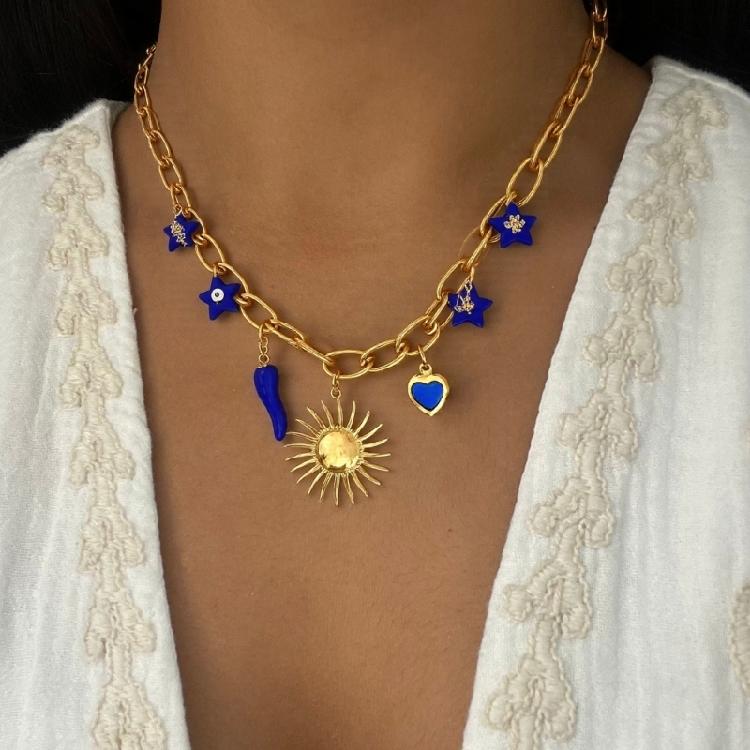 Stainless Steel Jewelry Unique Marine Theme Necklace Rope Chain Necklace Adjustable Length Holiday Accessory for Daily