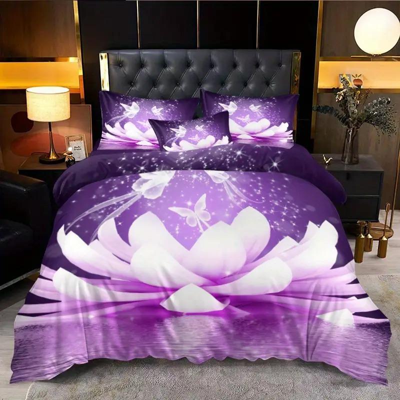 Comforter 3D Floral Pattern Queen Size Four Seasons Bedding Set Home Decor Room Decor 3 Piece Set With 2 S