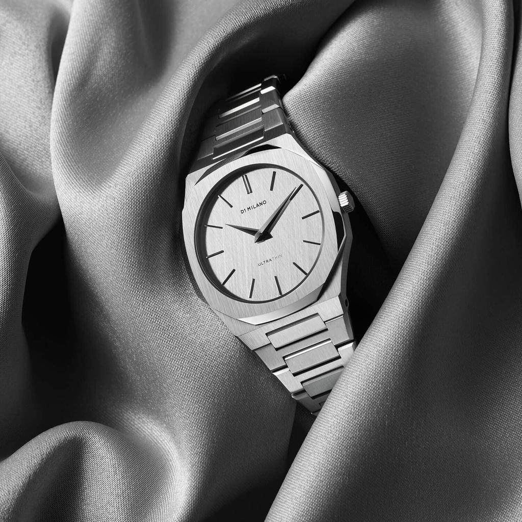 Authorized Distributor D1 Milano Watch UTBJ23 Ultra Thin Linen 40mm Stainless Steel Strap Silver [D1 MILANO] Men's [ULTRA THIN]