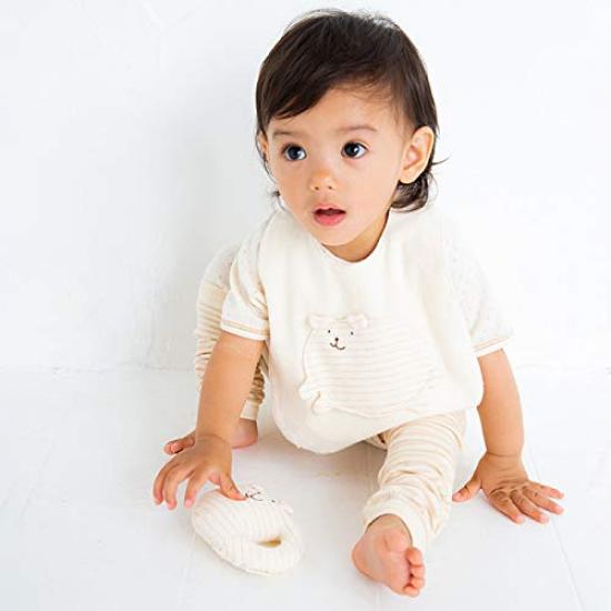 pompkins BABY Organic Cotton Rattle and Dog Made in Japan Y-1026 100% [Rabbit, Bear, Series] (Natural (Rabbit))