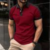 Men's Short-Sleeve Button-Down Polo Shirt Street Fashion Top Men's Clothing