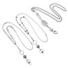 Women Retractable Badge Reel Lanyard with ID Card Holder Necklace Name Badge Holder Lanyard Stainless Steel Beaded Chain
