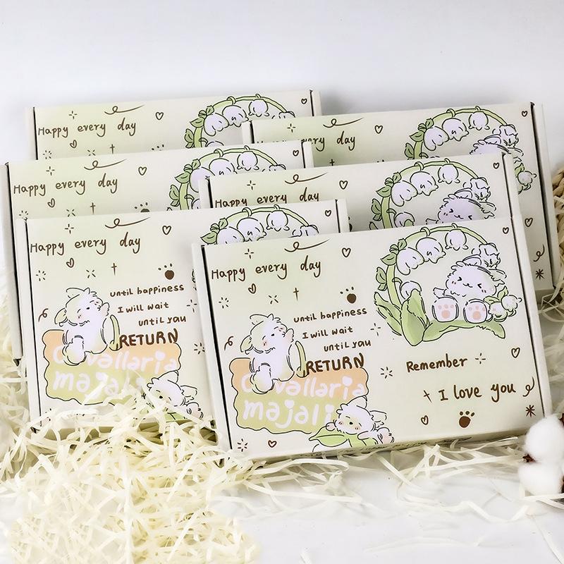 WTEMPO Cute Green Puppy Pattern Printed Gift Box Easter Valentine s Day Cartoon Gift Universal Packaging Box for Jewelry 10pcs