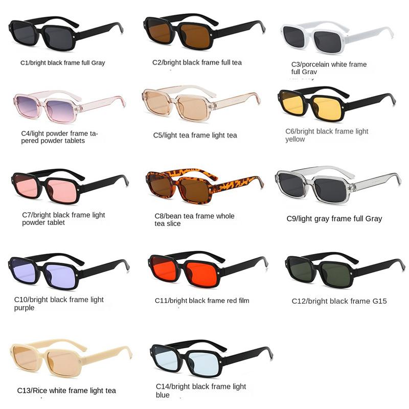 Retro Square Sunglasses Women Men Vintage Trend UV400 Protection Colorful Designer Sun Glasses for Outdoor Driving