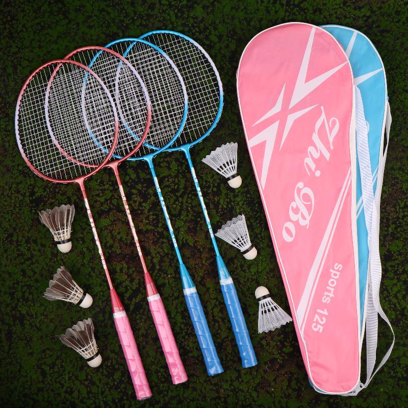 Neues 1Set Anfänger Badminton Professionelles Training Langlebiger Freizeit-Sport Schläger Langlebiges Badminton Schläger Set