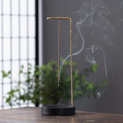 Creative Upside Down Incense Burner Incense Stick Holder Wooden Round Incense Tray Bedroom Home Yoga Decoration -Without Incense