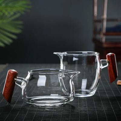 Théière en verre avec poignée latérale, résistante à la chaleur, pour homme, avec infuseur, Pu Erh Gaiwan