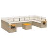 VidaXL Salon de Jardin avec Coussins 11 pcs, Canapés de Terrasse, Ensemble de Meubles de Patio, Mobilier d'Extérieur, Beige 3227171