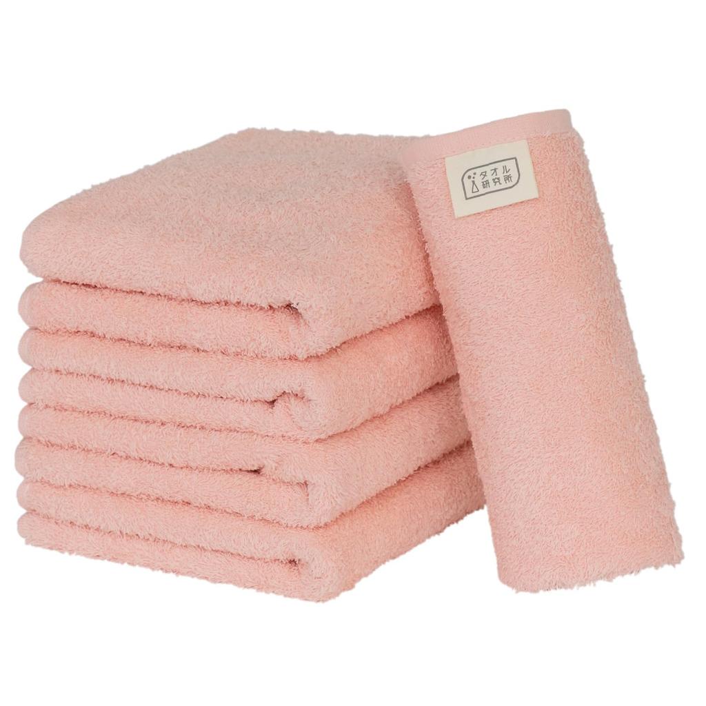 Towel Laboratory Reason for Face Pink Easy to JapanTechnology [The Lightness] #006 Towels, (Light Red), 5-Piece Set, Quick-Drying, Thin, Wring,