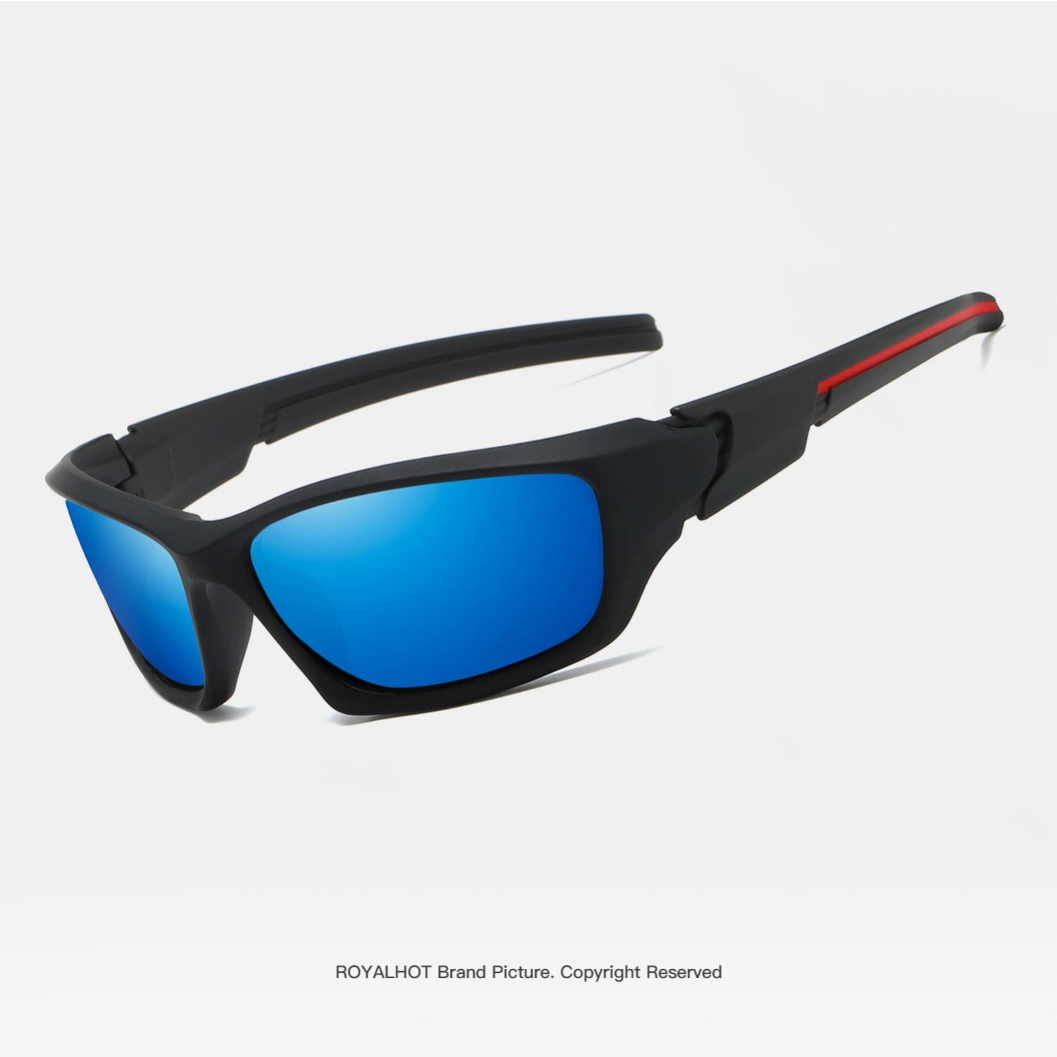 RoyalHot унисекс поляризационные спортивные солнцезащитные очки в квадратной оправе — фото 14