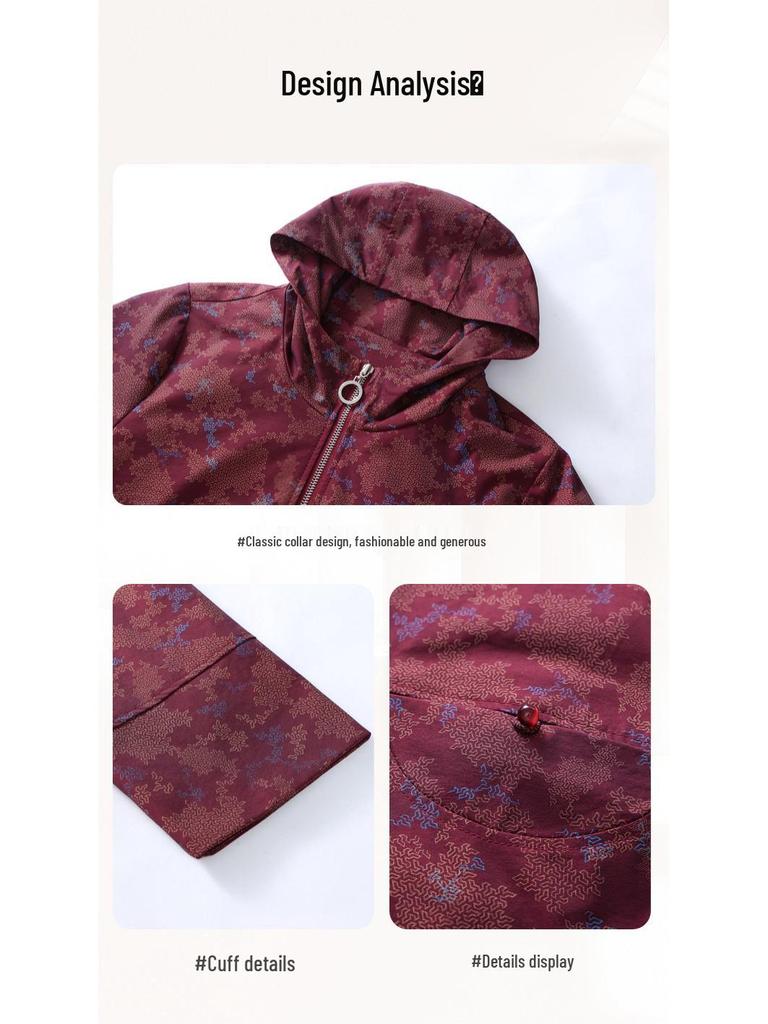 Extra Size Plus 200 Jin Spring/Autumn Casual Windbreaker Coat for Middle-aged & Elderly Women