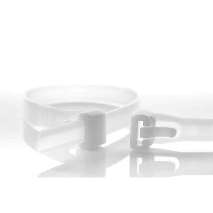Colliers de Serrage Réutilisables, 250 x 7,6 mm, Naturel, Lot de 100
