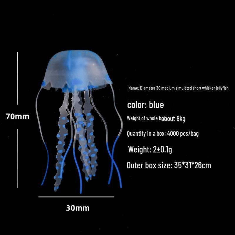 Mini Luminous Silicone Jellyfish for Aquarium Decoration