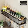 Tingle Punch-Free Kitchen Wall Shelf with Knife & Spice Rack