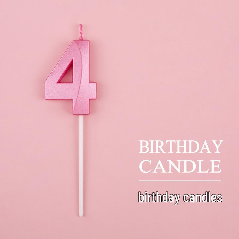 Gold and Silver Number Candles for Birthday Cakes - Pink Exquisite Design