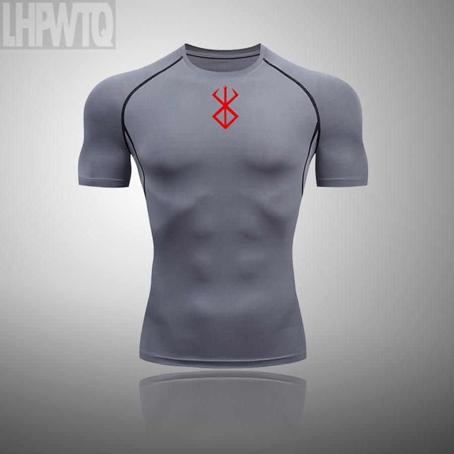 Men Short Sleeve T Shirt Compression Tights Men Fitness Running T-Shirt Breathable Sport Set Rashgard Gym Clothing