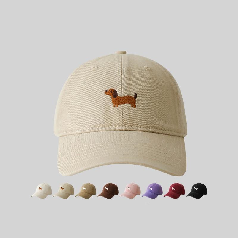 Hat Sunscreen Fashion Outdoor Use Hat Suitable For Men And Women For Daily Leisure Matching Dachshund Embroidery Baseball