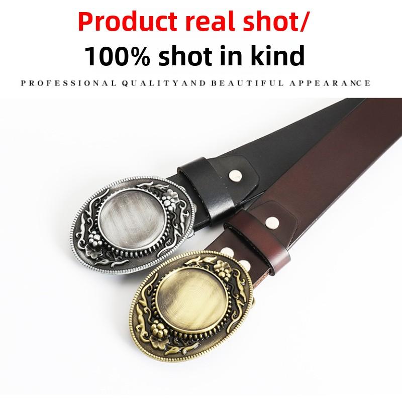 Cinto de Couro de Vaca com Pequeno Padrão de Placa Leve Cinto de Designer Calças Casuais Masculinas com Decorações Góticas